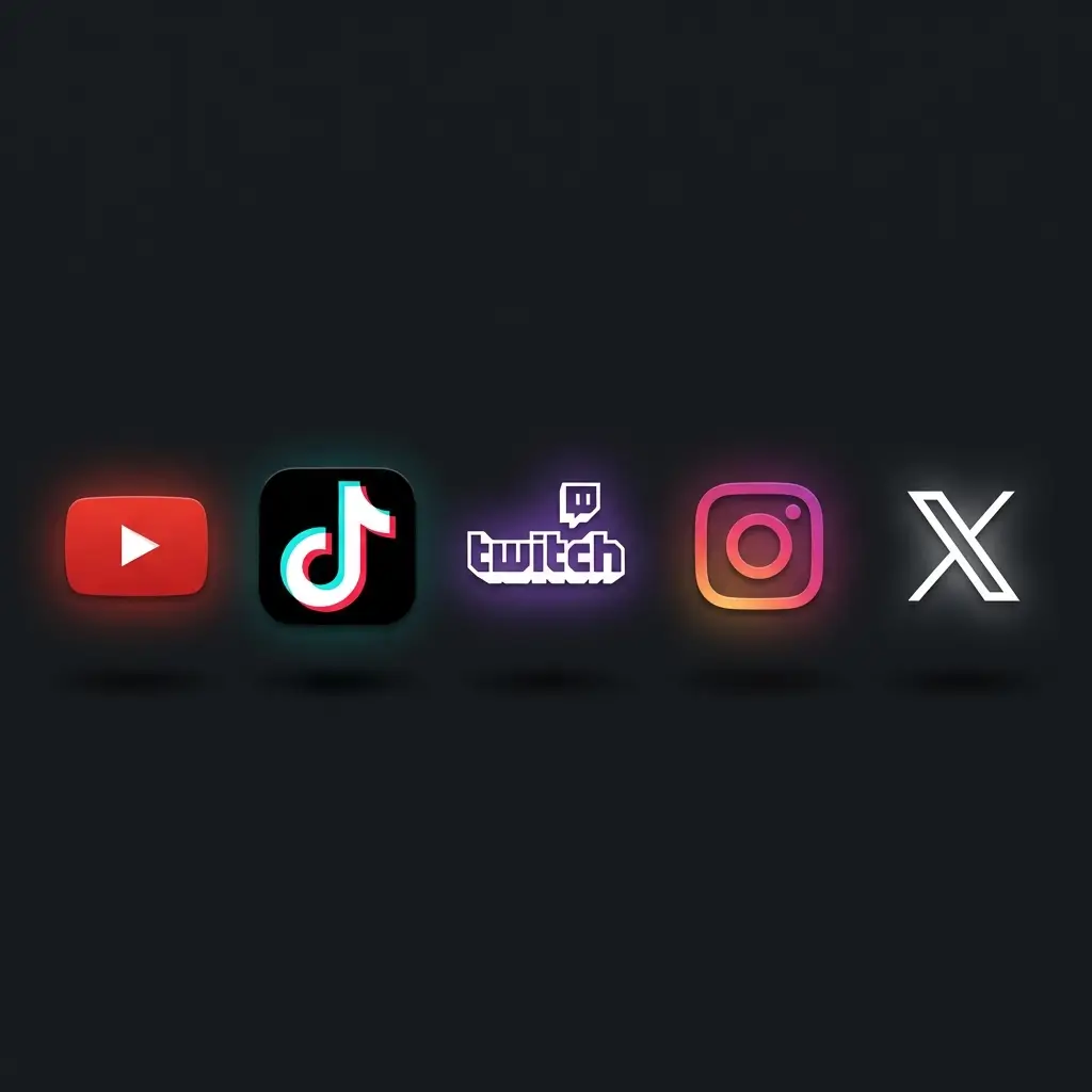 Supported video platforms for Blerp media share: YouTube, TikTok, Twitch Clips, Instagram Reels, X